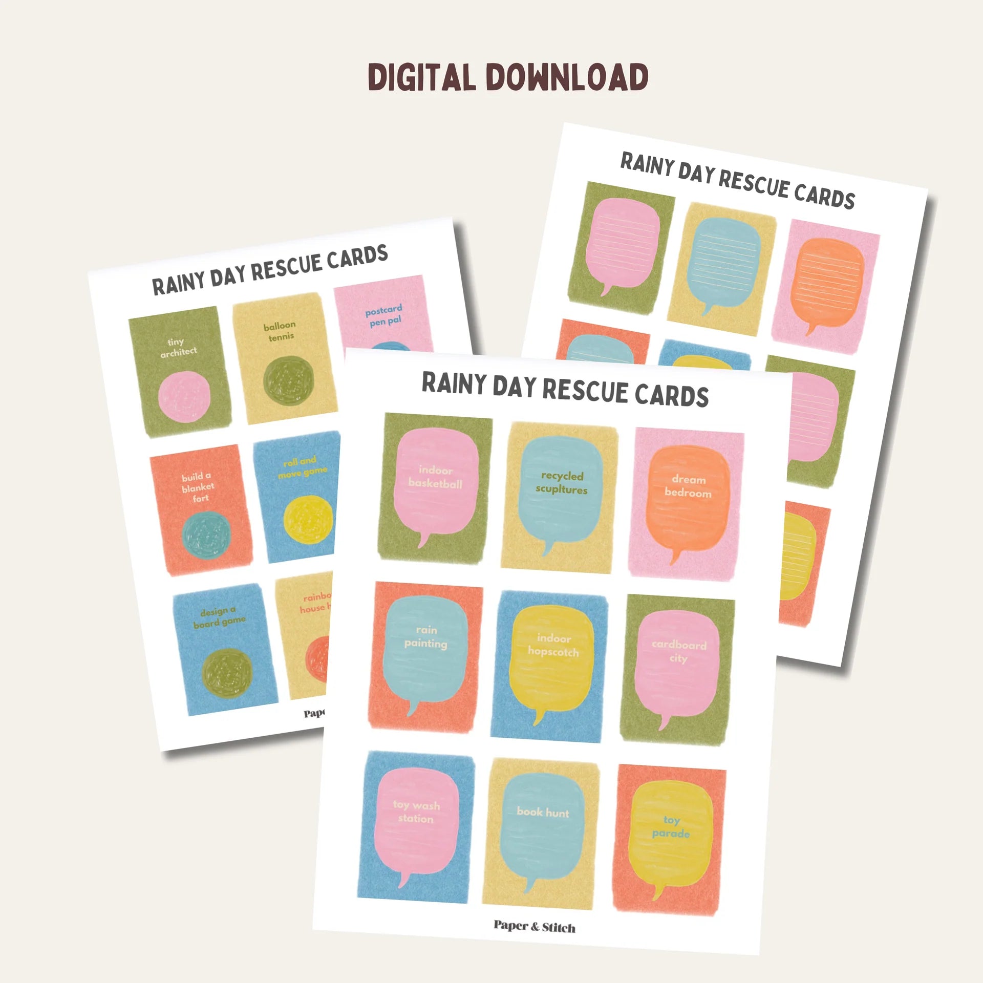 Rainy Day Rescue Cards (Digital Download)