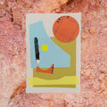 Sunset over the Mountain collage (original art)