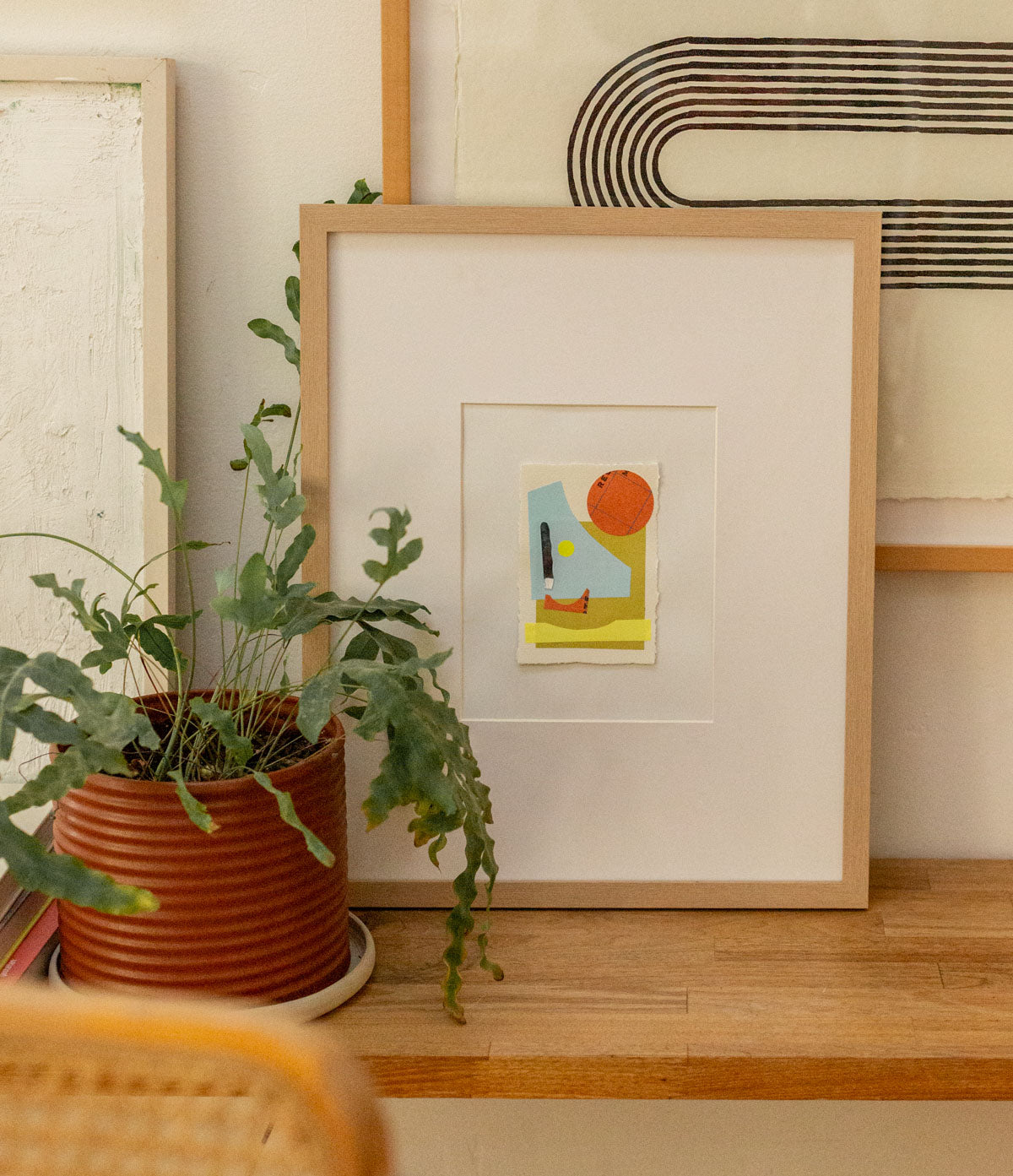 Sunset over the Mountain collage (original art)