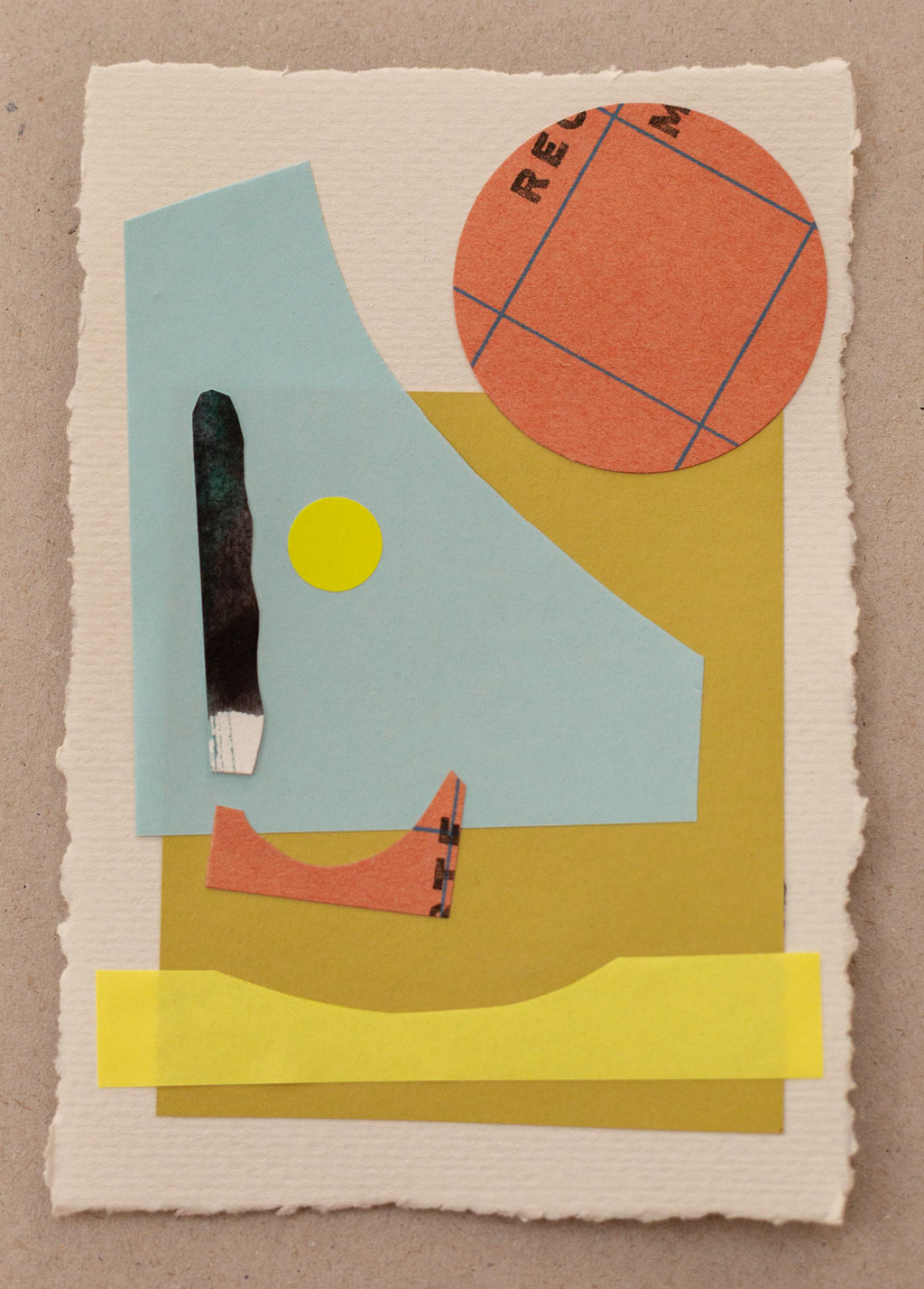 Sunset over the Mountain collage (original art)